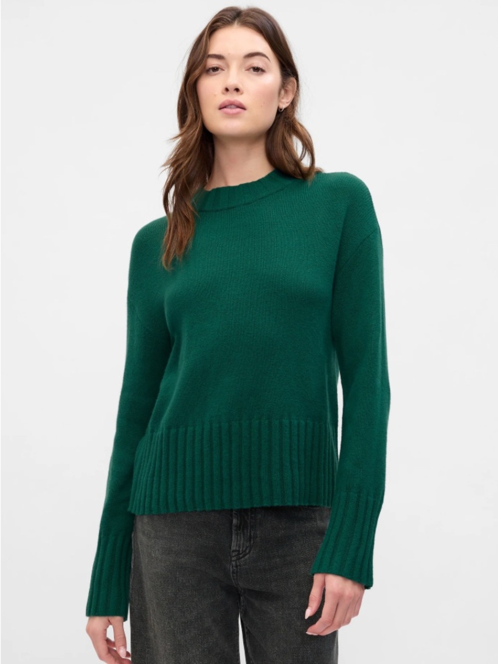 Gap Cashsoft Crewneck Sweater in Balsam Tree Green Size Medium